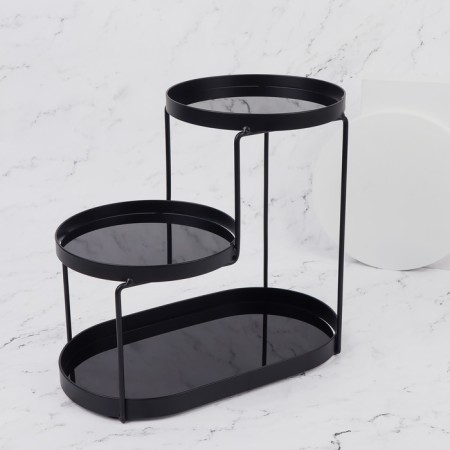 Organizer for storage, 3 sections, 30 × 17 × 26.5 cm, black color-3