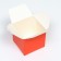 The box is folding, square, red, 12 x 12 x 12 cm,