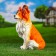 Garden figure "Dog Papillon" 40x28cm
