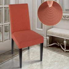 Case for chair Comfort Knitwort Jacquard, Terracotta color, 100% polyester
