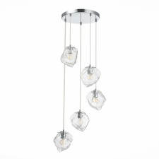 Светильник подвесной St Luce. SL1175.103.05. Portici. 5х40 Вт, E14, 48х48 см, цвет хром