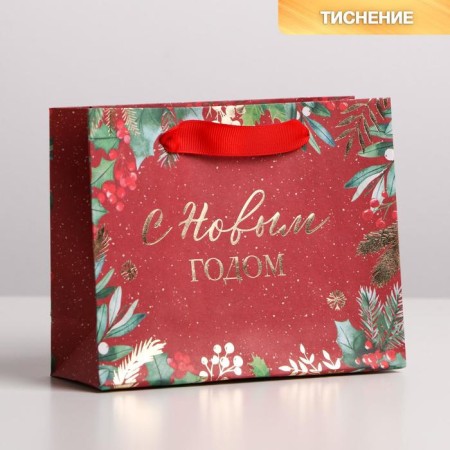 Craft horizontal package "New Year's mood", S 15 x 12 x 5.5 cm, New Year-1