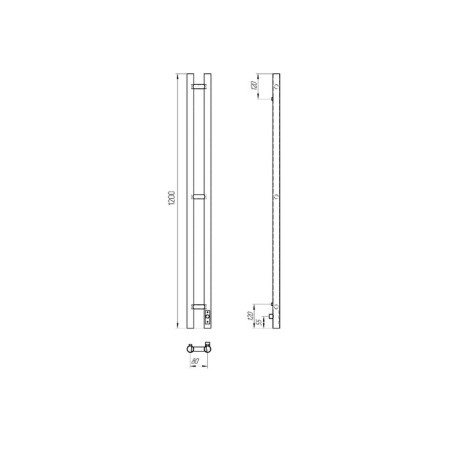 Room electrician Laris Prime Chec, 80x1200 mm, 2 crossbars, right, white-8