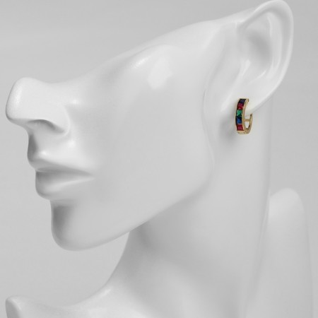 Rainbow-ring earrings rainbow, colored in gold, d = 1.5 cm-2