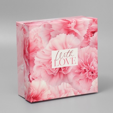 Gift folding box, packaging, with love, 17 x 17 x 7 cm-2