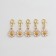 Markers for loops "Chamomile", D = 12 mm, 5 pcs, white / gold / yellow color