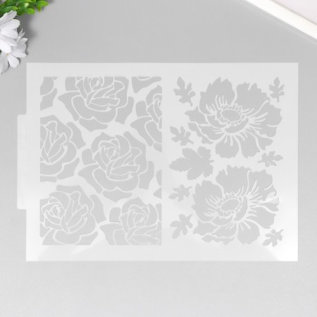 Plastic stencil "Flower buds" 21x29.7 cm-5