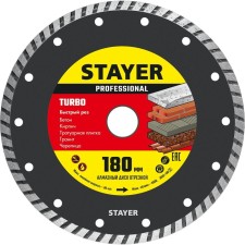 Диск алмазный STAYER 3662-180_z02, сегментированный, d = 22.2 мм, 180 мм