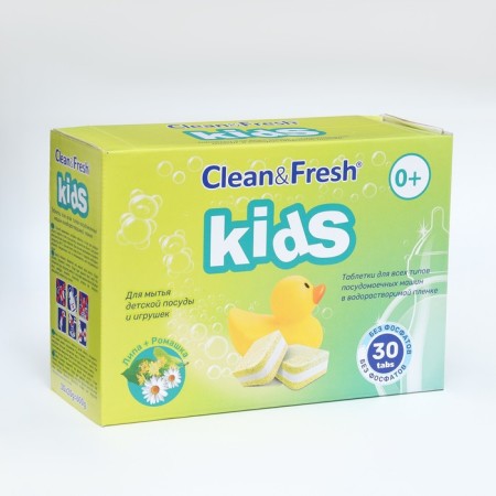 Clean & Fresh dishwasher tablets Kids All in 1, 30 pcs-1