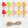 Decorative clothespins with a rope for the suspension "Ducks" set 10 pcs. - 1, 5 × 12 × 14 cm