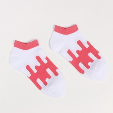 Women's socks, pink/white color, size 25-1