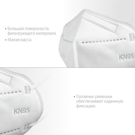 Half mask filtering bison KN-95 11165-2, FFP2, 10 pcs-3