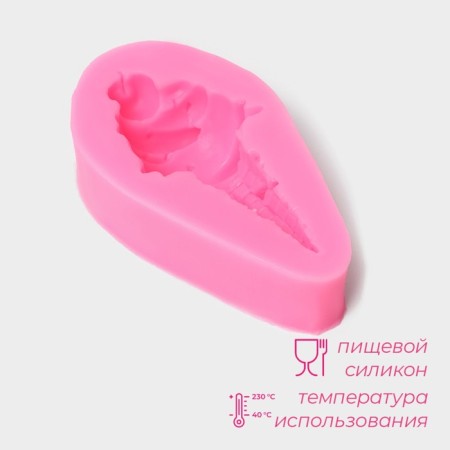 Mold Dolyana "Horn", silicone, 9.2 × 6 × 1.5 cm, pink color-1