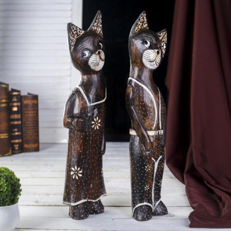Souvenir tree "A couple of cats in clothes" (set 2 pcs) 50x12x12 cm-1