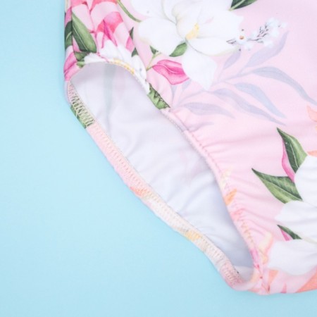 Children's swimsuit KAFTAN "Flowers", height 134-140 cm, pink-9