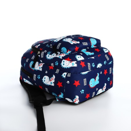 Set of a youth backpack from textiles, a shoper bag, blue color-3
