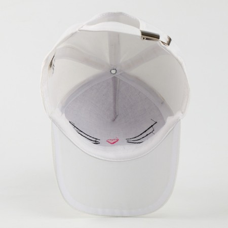 Baby cap for a girl "cat", with ears, color white rr 52-54 5-7 years-8