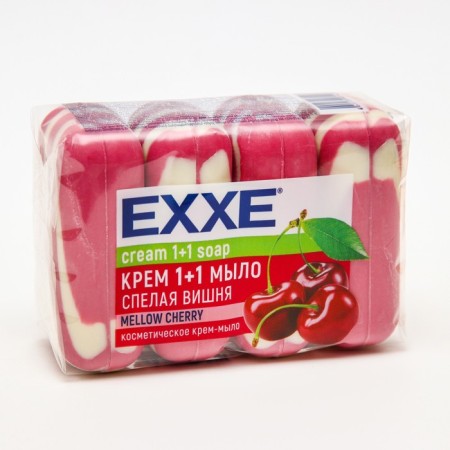 Cosmetic toilet soap EXXE 1+1 "Ripe Cherry" 4 pcs*75 g