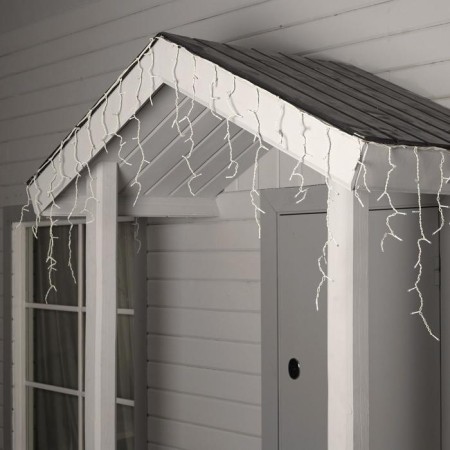 Garland "fringe" 4 × 0.6 m, IP44, white thread, 180 LED, warm white glow, 8 modes, 220 V-1