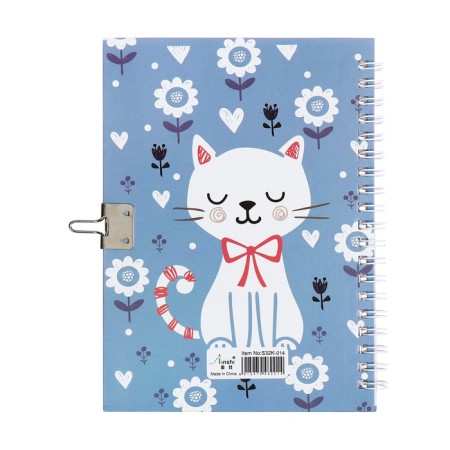 Gift notebook, 45 sheets, line, on the castle, on the crest, the cat white (17.8x13cm)-5