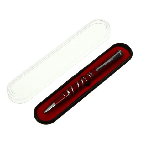 Gift handle, ball "glow" in a plastic case, rotary, red body with silver-2