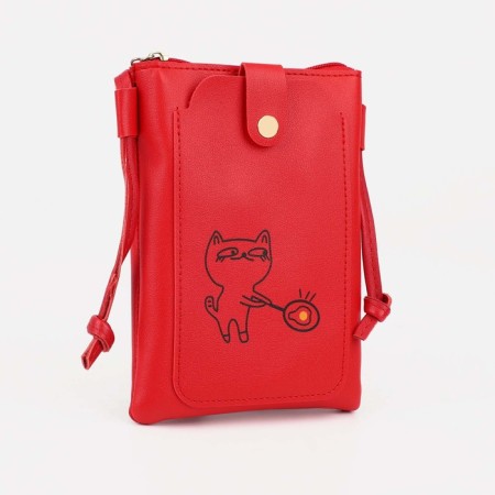 Bag's bag with lightning, external pocket, red color