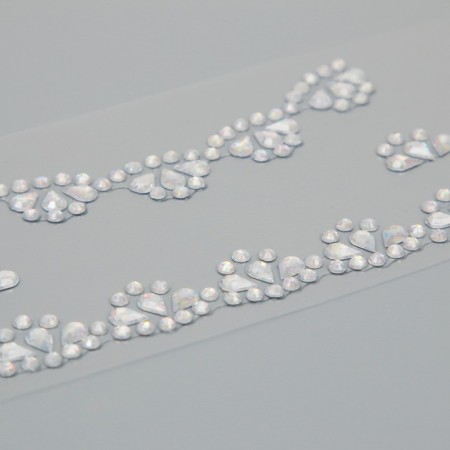 Sticker of rhinestone plastic "Color necklave" MIX 11.6x18 cm-3