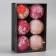 Set of balls plastic D-7.5 cm, 6 pcs "openwork" red white