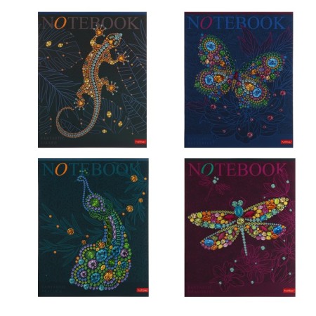 Notebook 96 sheets of Fantastic Animals Cell, Cover Cover Cardboard, Matte lamination, 3D Lacques, Block 60 g/m2, Mix