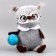 Soft toy "September 1: an owl with a globe", the color is gray