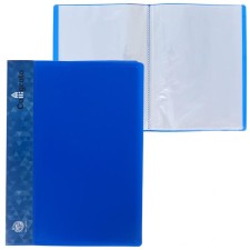 Folder with 60 A4, 500 microns, Calligrata, pocket on the spine, blue