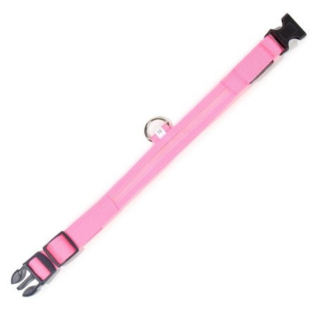 Collar with backlight size M, Osh 40-48 x 2.5 cm, 3 glow modes Pink-6