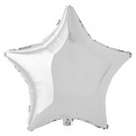 Foil ball 18 "Star", without pattern, metal, silver color