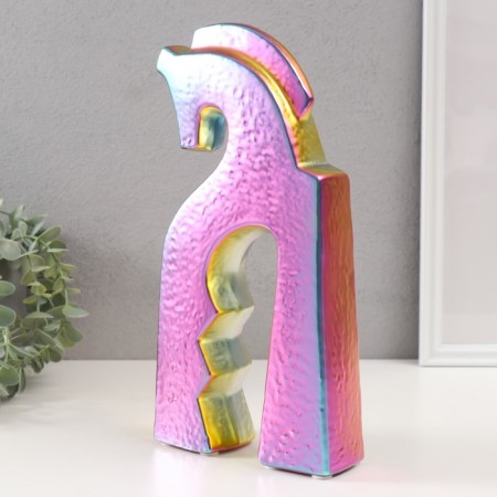 Souvenir Ceramics "True Horse" Green Chameleon 4.8x14.5x29 cm-1
