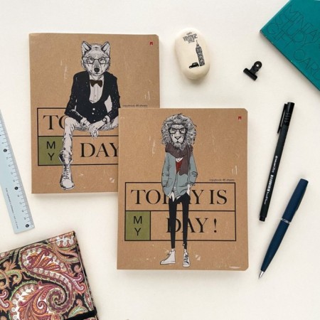 Notebook of 48 sheets in the cage "Today is my day!", Craft Cardboard, mix-9