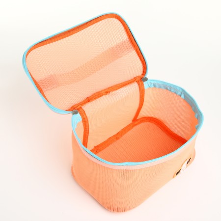 Cosmetic bag grid, 21*14*12, lightning department, orange-2