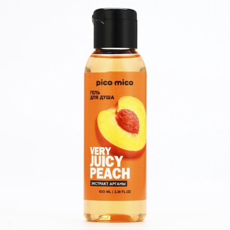 Shower gel with argan extract Very Juicy Peach, 100 ml, peach aroma, Pico Mico