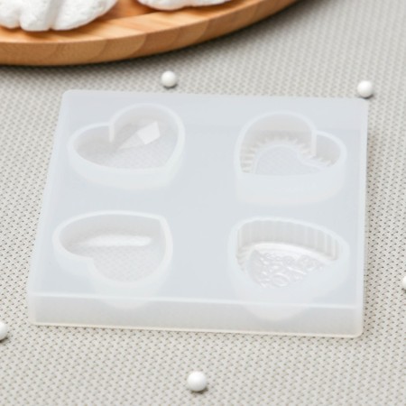 Mold "Fidelity", silicone, 9.5 × 9.5 × 1 cm, white color-2