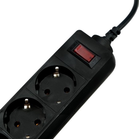 Luazon Lighting network filter, 4 sockets, 3 m, 2200 W, 3 x 0.75 mm2, 10 A, 220 V, black-2