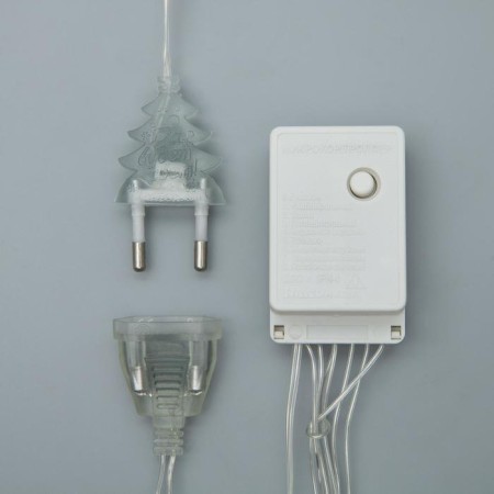 Garland "Curtain" 1.5 × 1 m, IP20, transparent thread, 180 LED, white glow, 8 modes, 220 V-6