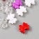 Plastic beads "Bows. Red, purple, white and transparent" set of 20 g 1.9x1.6x0.9 cm