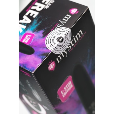 Mystim Sleak Freak vibrator with electrical stimulation, 14.5 cm, silicone, black color-2