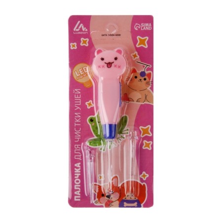 LES-02 ears cleaning wand, LED lighting, 3 nozzles, from batteries, dog-6