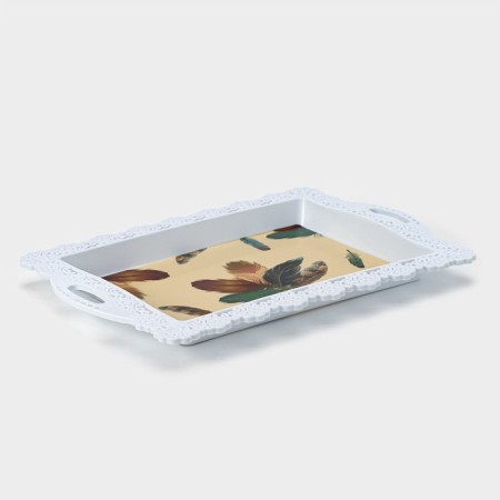 Plastic rectangular tray "openwork border", 35 × 24 × 2 cm, color mix