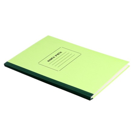 Book of accounting, 96 sheets, cardboard cover 7B, newspaper block, line, green color (imitation)-1