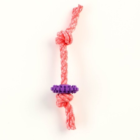Chewing toy "gear on a rope", up to 20 cm, red-1