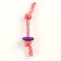 Chewing toy "gear on a rope", up to 20 cm, red