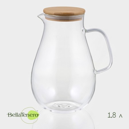 Glass jug with bamboo cover Bellatenero "Eco", 1.8 l, 14.5 × 23 cm