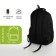 Youth backpack from textiles on lightning, 5 pockets, black/green color