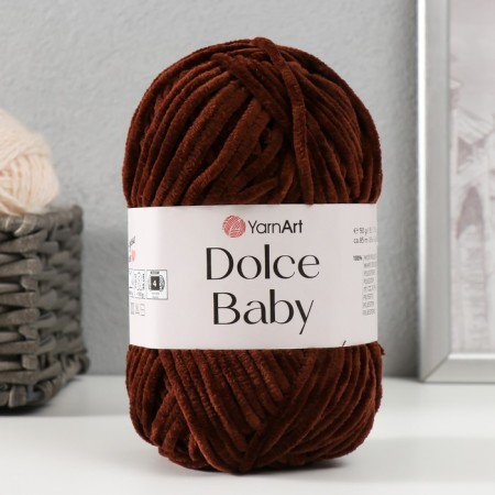 Yarn "Dolce Baby" 100% micropoliester 85m/50 g (775 chocolate)